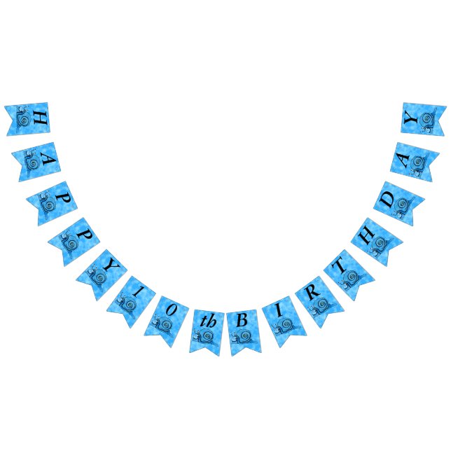 Banderines Personalizado Cute Blue Happy Birthday Sonriendo C (Todo)