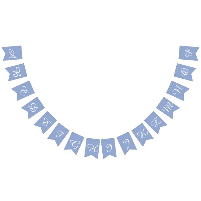 Banderines Personalizado de las letras de guión azul y blanco (Todo)