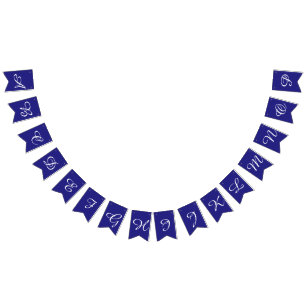 Banderines Personalizado de letras de guiones blancos y de la