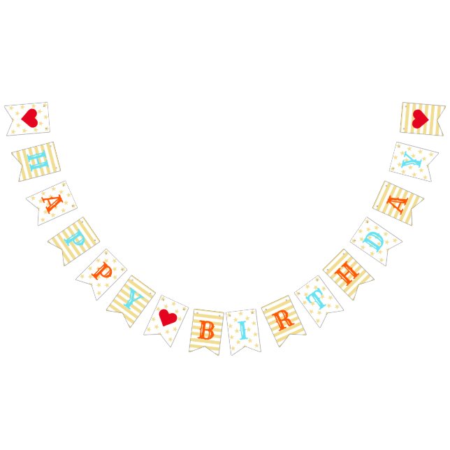 Banderines Personalizado Feliz cumpleaños Faux Gold Stars Str (Todo)