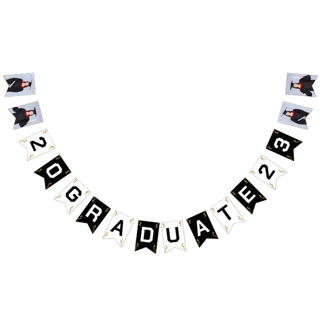 Banderines Personalizado Foto Moderno Elegante Graduación Sen (Todo)