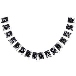 Banderines Personalizado Oficial de Policía Thin Blue Line Fe