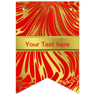 Banderines personalizado, original, flama, fractal, dorado,