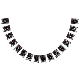 Banderines Personalizado Retiro de bomberos línea roja delgad