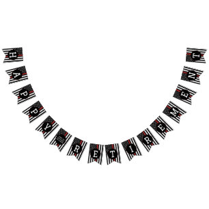 Banderines Personalizado Retiro de bomberos línea roja delgad