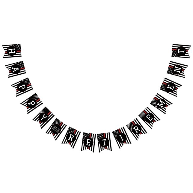 Banderines Personalizado Retiro de bomberos línea roja delgad (Todo)