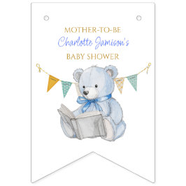 Banderines Personalizado Teddy Bear leyendo un libro en Baby 