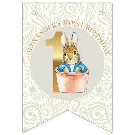 Banderines Personalizar a Peter el primer cumpleaños del cone