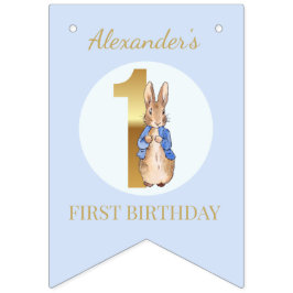 Banderines Personalizar a Peter el primer cumpleaños del cone