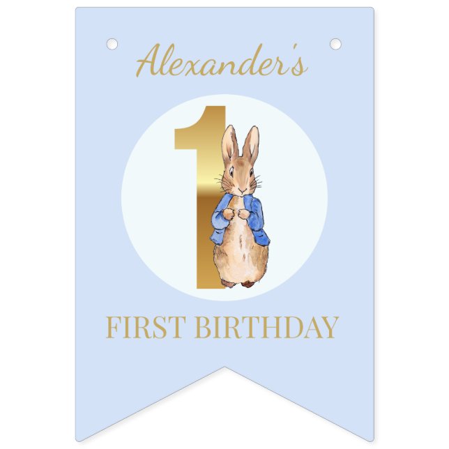 Banderines Personalizar a Peter el primer cumpleaños del cone (Segunda bandera)