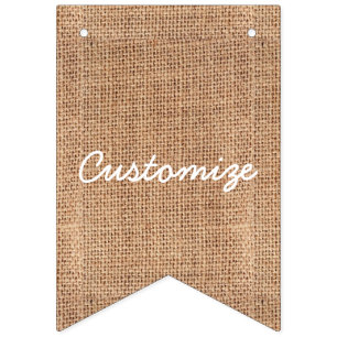 Banderines Personalizar Burlap Jute Bunting