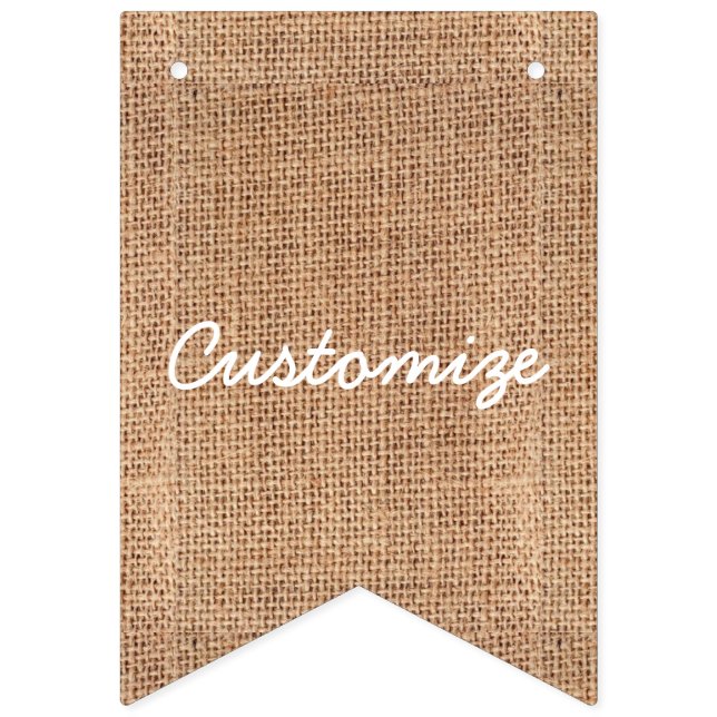 Banderines Personalizar Burlap Jute Bunting (Primera bandera)