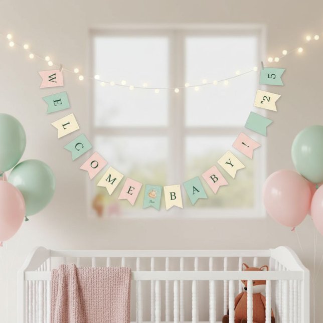 Banderines Personalized Welcome Baby  Woodland Fox Banner (Subido por el creador)