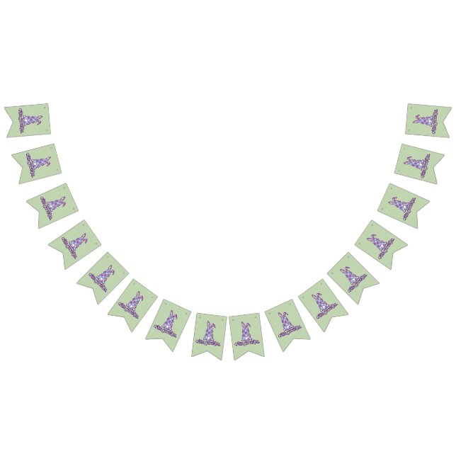 Banderines Peter Cottontail Purple Plaid Easter Bunny (Todo)