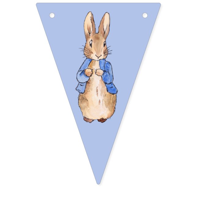 Banderines Peter el Conejo con fondo azul (Primera bandera)