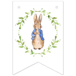 Banderines Peter el Conejo con la corona de hojas verdes