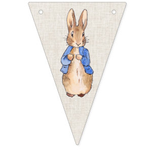 Banderines Peter the Rabbit beige linen texturizado fondo