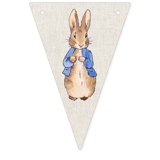 Banderines Peter the Rabbit beige linen texturizado fondo (Primera bandera)