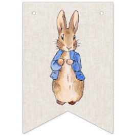 Banderines Peter the Rabbit beige linen texturizado fondo
