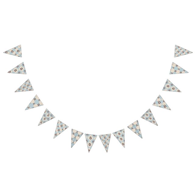 Banderines Pingüinos guapos para Chica Bilingüe feliz cumplea (Todo)