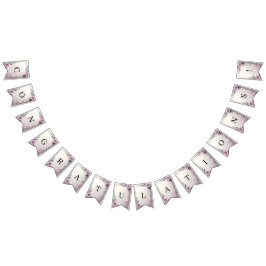 Banderines Pink Floral Frame Bunting Flag