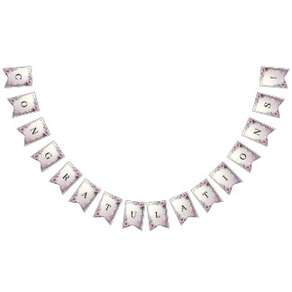 Banderines Pink Floral Frame Bunting Flag