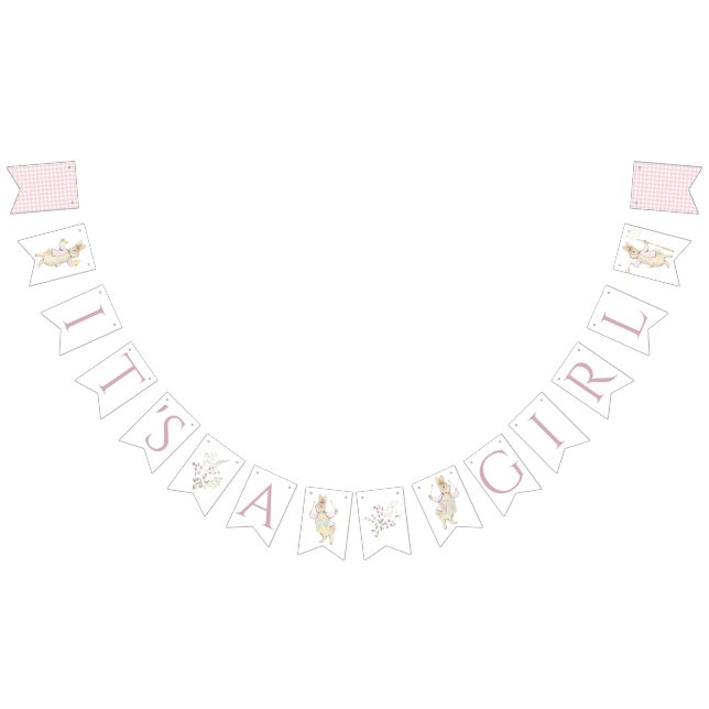 Banderines Pink Gingham Peter the Rabbit Monogram Baby Shower (Todo)