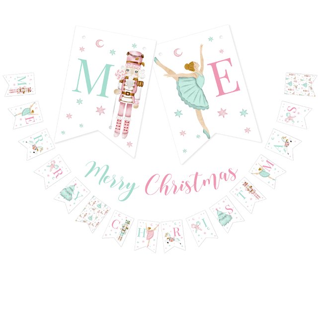 Banderines Pink nutcracker alegre banner navideño (Subido por el creador)