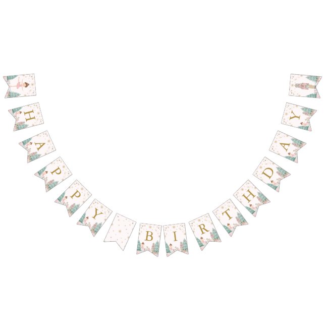 Banderines Pink Nutcracker Ballet Birthday Bunting Flags (Todo)