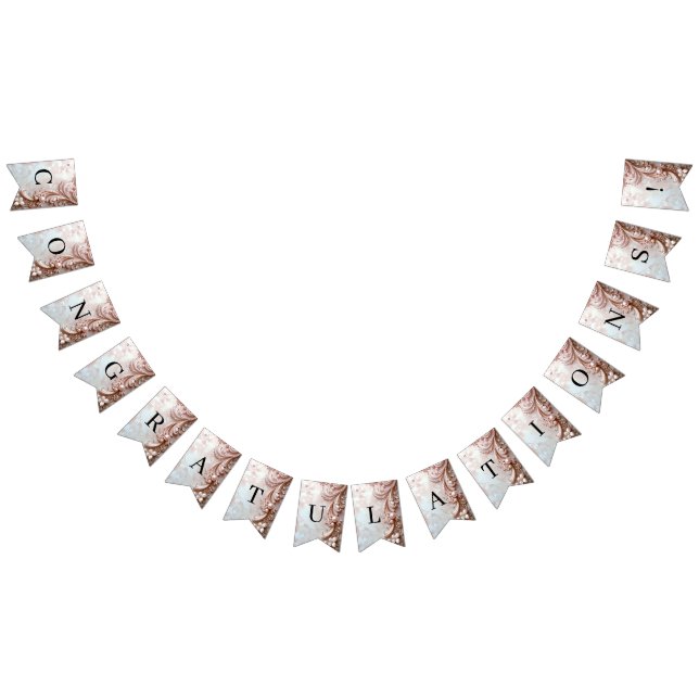 Banderines Pink Ornate Pearl and Floral Bunting Flag (Todo)