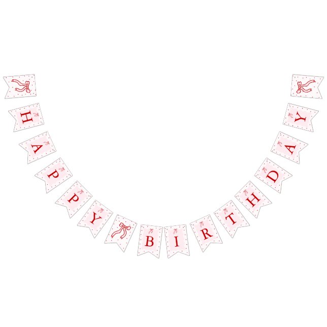 Banderines Pink Red Heart Little Sweetheart Happy Birthday (Todo)