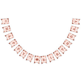 Banderines Pink Retro Pumpkin Birthday Bunting Banner