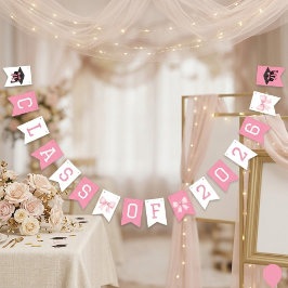 Banderines Pink & White Class Of 2026 Graduation Party