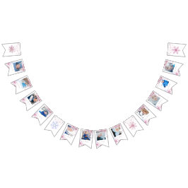 Banderines pink Winter Wonderland photo bunting banner