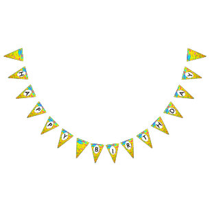 Banderines Pintar salpicaduras en un fondo amarillo