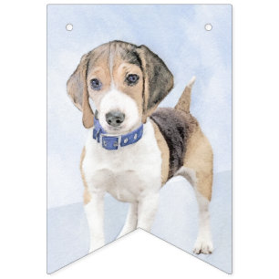 Banderines Pintura Beagle - Arte Perro Original Cuto