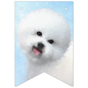 Banderines Pintura de Bichon Frise - Arte de Perro Original.