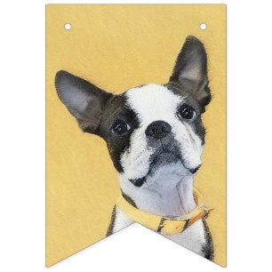 Banderines Pintura de Boston Terrier - Arte de Perro Original