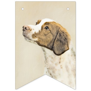 Banderines Pintura de Bretaña - Arte de perros original y bon