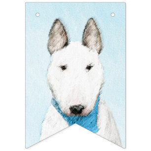Banderines Pintura de Bull Terrier - Arte de Perro Original.