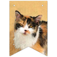 Pintura de gato calico - Arte gato original curado