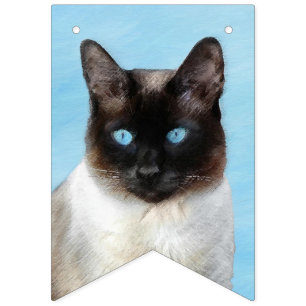 Banderines Pintura de gatos siamesa - Arte de gatos original