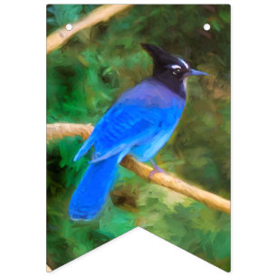 Banderines Pintura de Jay de Steller - Arte de pájaro origina