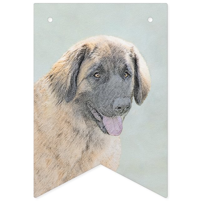 Banderines Pintura de Leonberger - Arte de Perro Original. (Primera bandera)