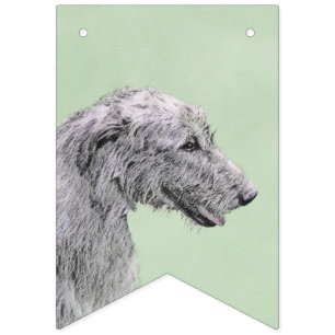 Banderines Pintura de lobo irlandesa - Arte de perro original