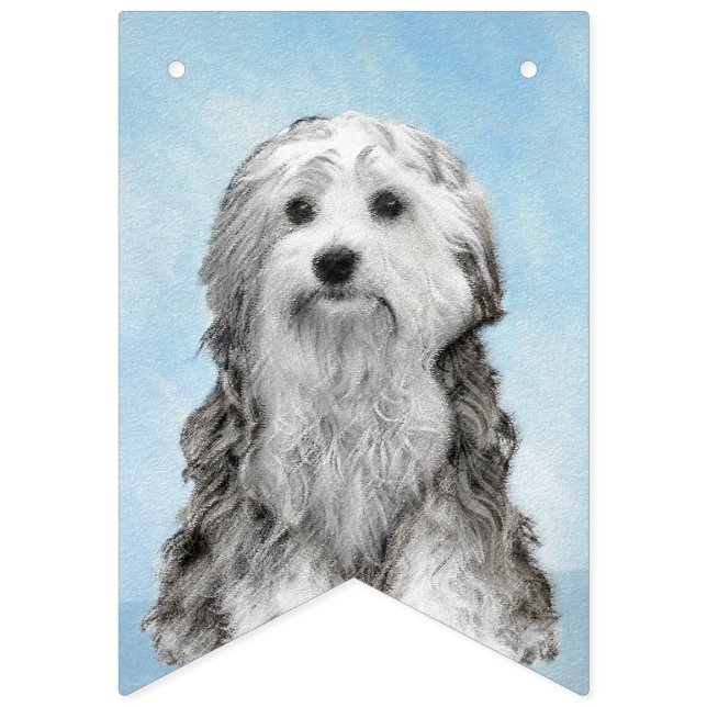 Banderines Pintura de Lowchen - Arte de perro original muy li (Primera bandera)