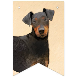 Banderines Pintura de Manchester Terrier Arte Animal Original