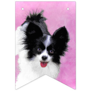 Banderines Pintura de Papillon (blanco y negro) - Arte de per