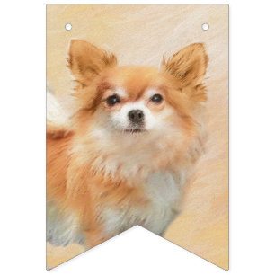 Banderines Pintura de perro Chihuahua de pelo largo Arte orig