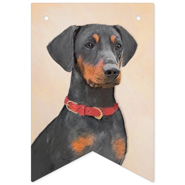 Banderines Pintura de Pinscher original de arte animal (Primera bandera)